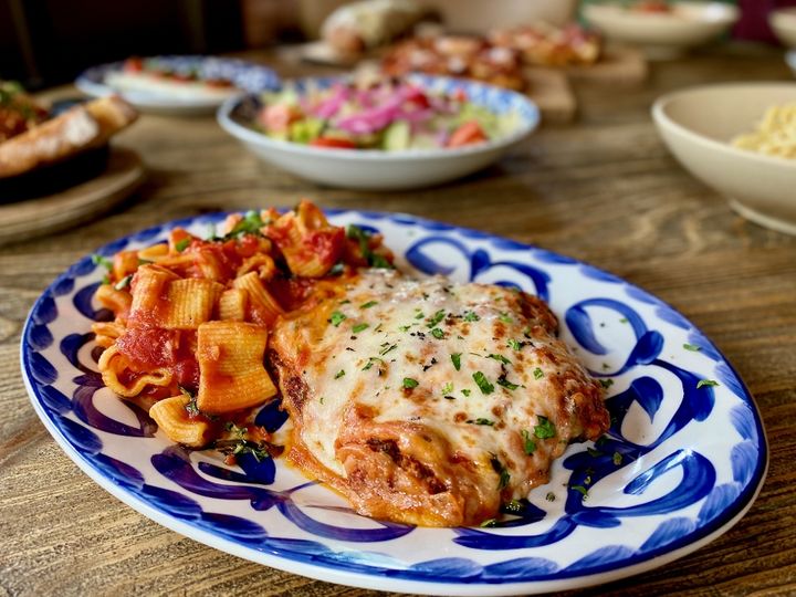 Mia's Italian Kitchen signature dishes Nonna’s Sunday GravyBrick Oven Pan PizzaSpaghetti and MeatballsChicken Parmesan﻿﻿﻿﻿